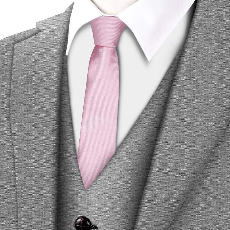 GUSLESON 2.4" (6cm) Solid Color Slim Tie Skinny Necktie for Men - Image 2
